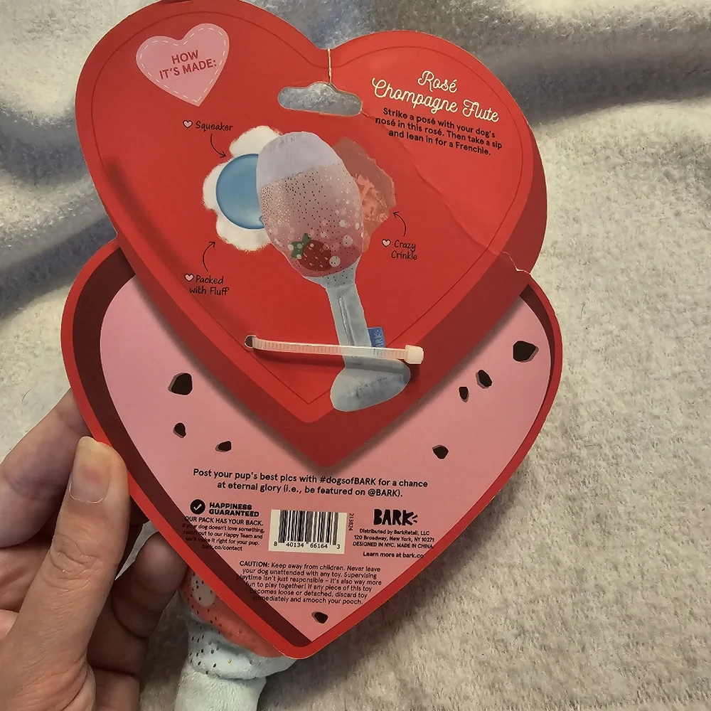 Bark Box Rose Champagne Flute Dog Toy